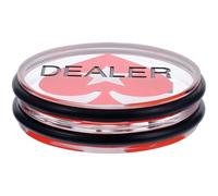 LOPUNER Jeton de Croupier Grand Format 75mm en Acrylique, Bouton Dealer Double Face pour Jeu de Poker, Accessoire de Jeu de Hasard Professionnel, Jeton de Comptage Solide et Léger