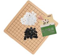 LOPUNER Jeu de Go Pliable en Bois Massif Plateau en Cuir 1 Set Portable Pièces Blanches et Noires Imitation Jade Jeu d'Entraînement Éducatif pour Garçon et Filles et Adultes Échiquier