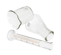 LOPUNER Kit de Verrerie de Laboratoire Bécher Scientifique, Cylindre Chimique et Fiole Doseuse en Verre, Adapté aux Travaux de Chimie et Études Scientifiques