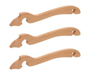 LOPUNER Lève-grille de Four en Bois 3 Pièces - Outil Anti-rayures pour Extraction Facile, Crochet Incurvé B Modèle, Accessoire Sécurité la Cuisine pour Four et Air Fryer, Pince de