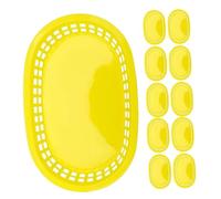 LOPUNER Lot De 12 Paniers Alimentaires En Plastique Jaune Réutilisables, Format Compact, Surface Lisse, Pour Restauration Rapide, Maison Et Bureau, Corbeilles Multifonctions Pour Frites Et Fruits