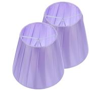 LOPUNER Lot de 2 Abat-jours en Tissu Plissé Violet à Clipser pour Lampe de Bureau et Lampe de Chevet Robuste Accessoire D’éclairage Intérieur