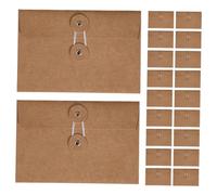 LOPUNER Lot De 20 Enveloppes Vintage En Papier Kraft 17 x 11,5 Cm Avec Fermeture à Cordon Pour Rangement Sécurisé De Documents Bureau Étude Et Loisirs Créatifs