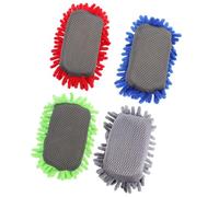 LOPUNER Lot de 4 Effaceurs à Sec en Chenille et Éponge pour Tableau Blanc Multi-Couleurs Réutilisables et Lavables Accessoires de Bureau et Fournitures de Classe Nettoyage Poussière