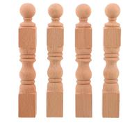 LOPUNER Lot de 4 poteaux en Bois Non Peints, modèles de balustres d'escalier pour la décoration de couloirs, ponts, Meubles et Autres éléments Miniatures (5,3 Pouces).