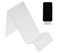 LOPUNER Lot de 5 Supports Transparents pour Téléphone Portable en Acrylique Rangement Intégré Supports Inclinés pour Magasins et Espaces de Travail