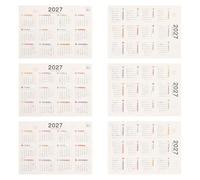 LOPUNER Lot de 6 autocollants calendrier mural réversibles : calendrier lunaire 2027 avec le Mouton, format A4 double face (vertical/horizontal), idéal pour l’école ou le bureau.