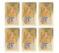 LOPUNER Lot de 6 Cartes amulettes - Image du Bouddha Guanyin Chinois, Format Portefeuille, pour la Maison, Le Bureau et Les Voyages