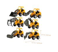 LOPUNER Lot de 6 Pelleteuses Jouets en Plastique pour Garçon et Filles, Modèles Véhicules Chantier, Ensemble Excavatrices Éducatif pour Tout-Petit, Coffret Véhicules de Construction
