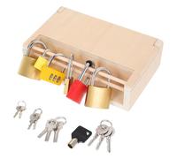 LOPUNER Montessori Cadenas Bois Éducatif avec Clés pour Garçon Fille Ans Ensemble de Verrous Variés pour Concentration et Motricité Fine Jeu Éveil Parent-garçon Fille