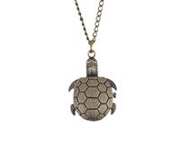 LOPUNER Montre de Poche Facile à Lire Or en Alliage de Zinc Forme Tortue Rétro et Décorative, Collier Pendentif Vintage Style Créatif et Élégant