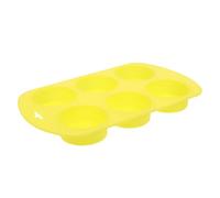 LOPUNER Moule en Silicone Jaune 6 Cavités Forme Citron Réaliste, Antiadhésif et Compatible Micro-ondes pour Pâtisserie et Fêtes Créatives