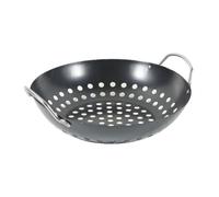 LOPUNER Panier à Légumes Barbecue en Acier Carbone Noir Design à Larges Trous et Double Poignée, Accessoire de Grillade Pratique pour Usage Extérieur Professionnel