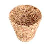 LOPUNER Panier à Linge en Rotin Couvercle, Corbeille Ronde en Jonc de Mer, Poubelle Décorative Multifonction pour Salon et Bureau