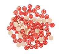 LOPUNER Pièces D'échecs Résistants à l'usure et Faciles à Tenir en Bois Rouge, 2 Sets de Remplacement pour Jeux de Bingo et Jeux de Société