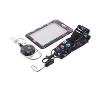 LOPUNER Porte-badge avec Cordon Tour de Cou Résistant Étui Porte-cartes Portable pour Carte Identité Badges Professionnels et Scolaires Motif Pattes de Chien Dégradé