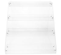 LOPUNER Présentoir à Boissons en Acrylique Transparent 4 Étages Rehaussé Étagère de Rangement Multi-Niveaux pour Bouteilles d'eau Jus Thé au Lait - Support Compact pour Supérette