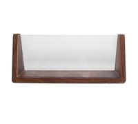 LOPUNER Présentoir en acrylique transparent : chevalets de table avec base en bois - Porte-étiquette intégré - Cadre de table pour comptoirs de bureau, salons professionnels, agencement de de