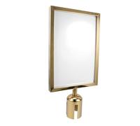 LOPUNER Support de Panneau Portrait A4 en Acier Inoxydable Doré Cadre Double Face pour Poteaux de Signalisation Porteur de Pancarte pour Gestion de Foule en Magasin Aéroport et Bureau