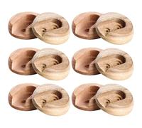 LOPUNER Support de Tringle Bois en Bois Massif 6 Paires pour Placard Chambre, Douille Épaisse et Lisse, pour Fixation Barre de Penderie sans Perçage