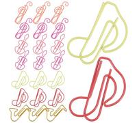 LOPUNER Trombones Décoratifs en Métal Forme de Notes de Musique, 60 Pièces, Clips Créatifs pour Documents et Mémos, Présents pour Collègues et Étudiants Couleur Aléatoire Plusieurs styles