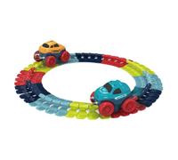 LOPUNER Voiture Électrique LED Nocturne, Circuit à Monter Soi-même 46 Pièces, Éducatif Garçon Fille, Circuit de Course Amusant pour Garçon et Filles la Maison