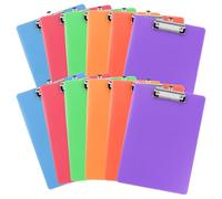 LOPYXBR 12 Pièces Porte Bloc A4 Couleur, Porte Document A4 en Plastique PP 31,5 x 22,5 cm, Clipboard pour Bureau, Formulaire, Organisation et Atelier