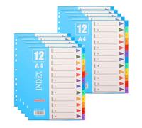 LOPYXBR Lot de 10 intercalaires pour classeurs A4 - 12 intercalaires pour classeurs A4 - Intercalaires en polypropylène pour l'école, la maison, le travail, le bureau, l'organisation
