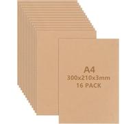 LOPYXBR Lot de 16 panneaux MDF A4 - 30 x 21 cm - Panneaux en bois MDF de 3 mm - Pour le bricolage, le laser, le routeur CNC, la modélisation, la peinture et la décoration