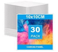 LOPYXBR Lot de 30 petites toiles à peindre, 10 x 10 cm, mini toile, châssis pour peinture à l'huile, acrylique, gouache