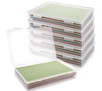 LOPYXBR lot de 6 Boite archive A4 en plastique, boites de rangement documents 31 x 22 x 5 cm, boite transparente a4, boites plastique PP pour bureau, école et maison