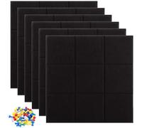 LOPYXBR Lot de 6 grands tableaux d'affichage autocollants en feutre avec 40 broches - 30 x 30 cm - Noir - Pour photos, emplois du temps, tableaux d'affichage dans les chambres d'enfants, les salles de