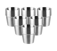 LOPYXBR Lot de 6 Tasses en Acier Inoxydable de 300ml, Double Paroi Tasse Inox pour les Dîners en Famille, les Fêtes Entre Amis et le Campingm, Empilable, Compatible Lave-vaisselle