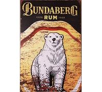 LOQHPW Bundaberg Rum Garage Plaque en métal vintage rustique avec inscription Man Cave Shed & Bar