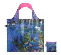 LOQI CLAUDE MONET Sac recyclé Motif lys d'eau fluo, lilas