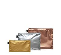 Loqi métallique Contraste de couleur Poche zippée (lot de 3)