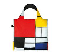 LOQI Museum Piet Mondrian Composition Red Yellow Blue And Black Bag Sac de plage, 50 cm, 20 liters, Multicolore (Multicolour)