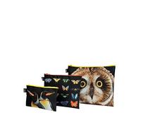 LOQI NATIONAL GEOGRAPHIC Poches zippées - chouette, papillons, pingouins