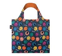 LOQI Sac à provisions Shopping Smiley - Boys and Girls Recycled 50 x 42/69 cm, bleu