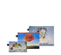 LOQI Salvador Dalí Recycled Zip Pockets, multicoloured, L, Cosmetic case