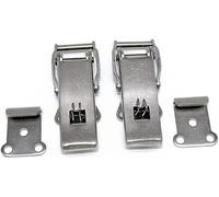 loquet à bascule, 2 pièces pince à bouche crochet serrure de boîtier boucle canard en acier inoxydable ressort bois coffre capture chargé for loquets bascule loquet