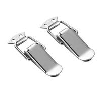 Loquet à bascule, attache à moraillon, Lot de 2 loquets à ressort en acier inoxydable for armoires, boîtes, bascule(201 Stainless Steel 129mm)