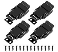 Loquet à Bascule en Acier Inoxydable Fermeture à Levier Loquet à Ressort pour Boîte Tiroir Coffre à Outils avec 16 Pièces Vis Noir 4 Pièces