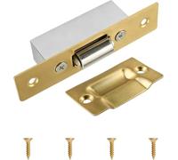 Loquet à bille doré avec gâche pour porte, 1 jeu | Finition dorée. Rouleau à ressort silencieux. Coupe affleurante. 1 jeu avec gâche et vis. Pour placards.