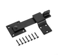Loquet à boucle de porte rabattable avec boulon rotatif en acier et serrure à fente pour carte de 12,7 cm, pour portes de ranch et de terrasse, livré avec vis de montage