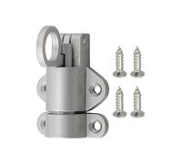 Loquet à ressort automatique en alliage d'aluminium pour portes et battants - Verrou de porte à fermeture automatique avec anneau de tirage, 58 x 44 mm, noir/blanc/argent (1 pièce) (blanc)