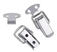 Loquet à ressort en acier inoxydable, Loquet à bascule à ressort en acier inoxydable argenté 73-130 mm 15 pièces(Small)