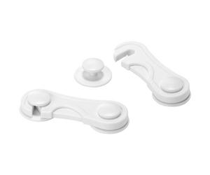 Loquet adhésif - verrou sécurité enfant - 17 x 246 x 57 mm - blanc - lot de