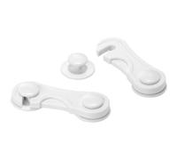 Loquet bloque-porte blanc - Lot de 2 - INOFIX - Idéal pour armoires et tiroirs amovibles