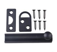 Loquet coulissant en laiton pour portes, serrure de porte dissimulée avec vis - 5,1 cm, 7,6 cm, options de 10,2 cm, finition dorée et noire, résistant à la rouille (noir 7,6 cm)